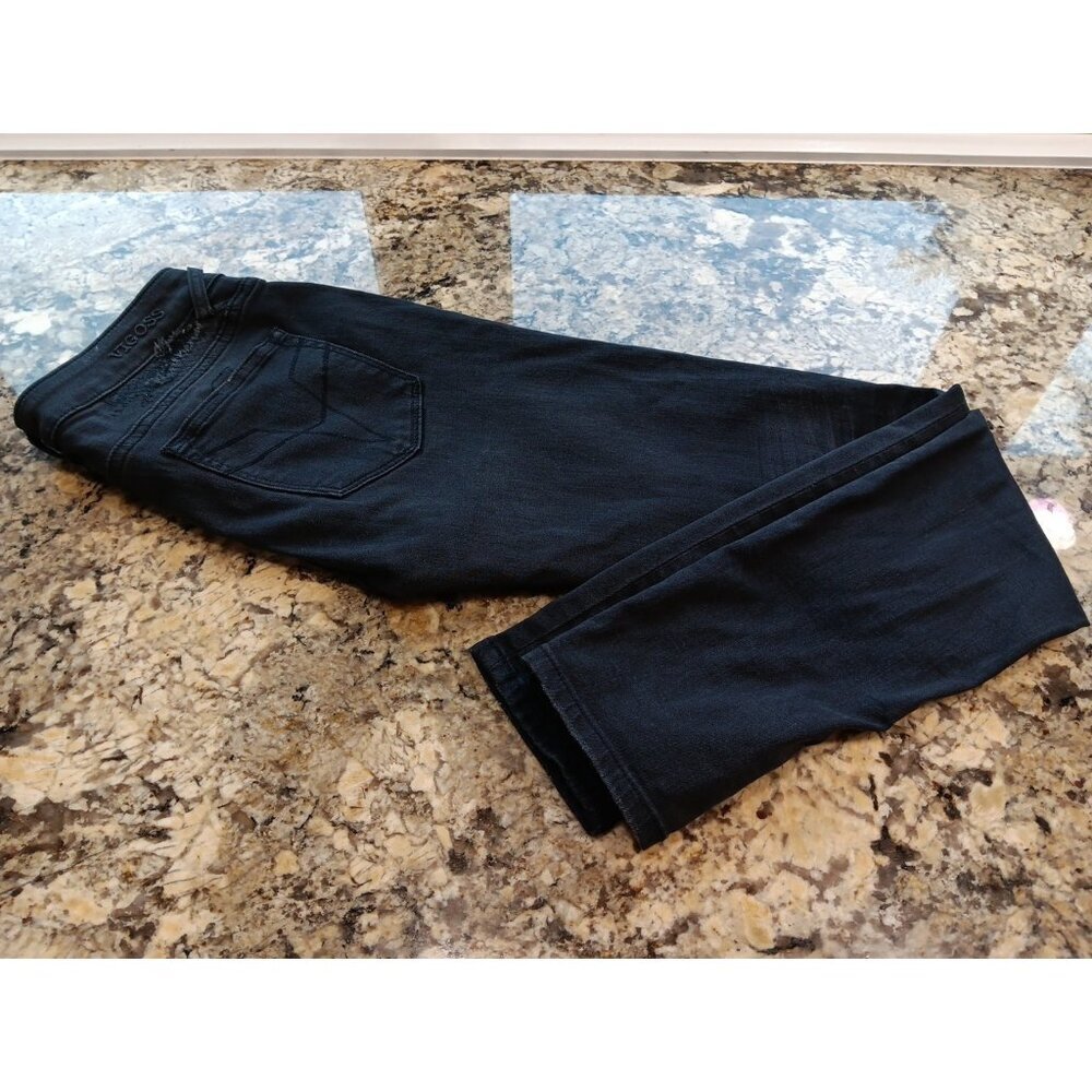 W27 L29 Vigoss Jeans Women The Chelsea Skinny Stretch Dark Low Rise Distressed